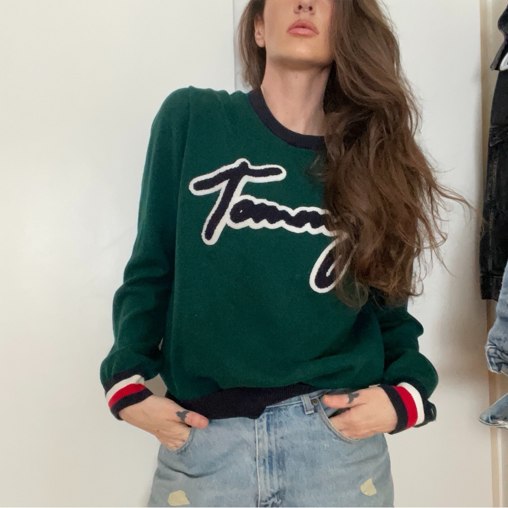 Green Tommy Sweater with Logo